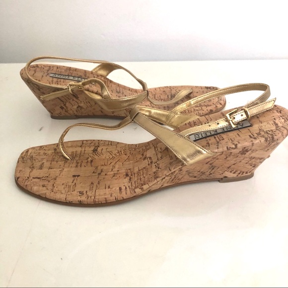 Ann Klein gold wedge sandals 9.5 - Picture 4 of 6